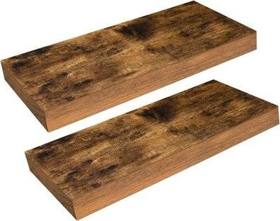 HOOBRO Wandregal, Schweberegal 2er-Set, stabile Wandboards, 40x20x3,8 cm