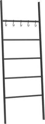Handtuchleiter 58 x 177 cm Leiterregal, Handtuchständer mit 5 abnehmbare Haken