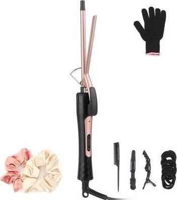 Mini Lockenstab kleine Locken, Schlanker Lockenstab 9mm mit Klammer Keramik