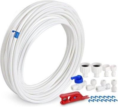 15m Wasserzulaufleitung Universal Anschluss-Set Wasserschlauch 6,35mm (1/4")