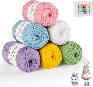 Ilauke 6 Stück Chunky Häkelgarn für Anfänger, 6x50g Dickes Garn Baumwolle Häkeln