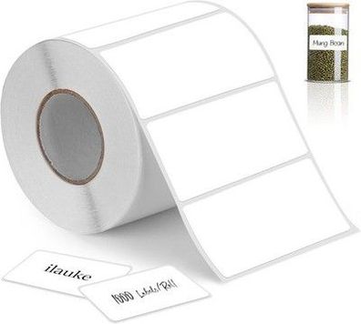 Ilauke 1000 Stück Selbstklebende Etiketten 100 mm x 50 mm - Büro, Küche, in weiß