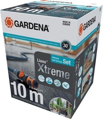 Gardena Liano Xtreme 1/2 Zoll, 10m Set + Indoor-Adapter: robuster Gartenschlauch