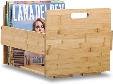 Artliving Schallplatten-Aufbewahrungskiste aus Bambus – für bis zu 80 LPs, Alben