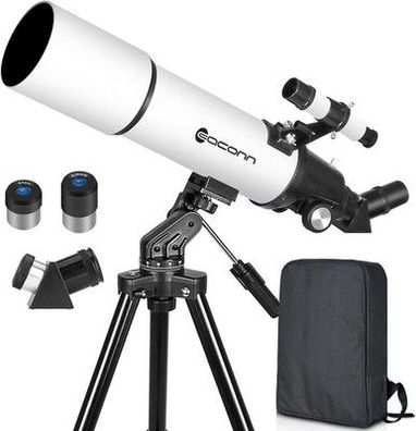 Teleskop 30x-66x, Astronomie, 80mm Aperture 600mm Refraktor, mit 2-Okularen