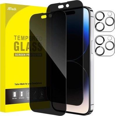 JETech 2 + 2 Sichtschutz Full Screen iPhone 14 Pro Max 6,7 Zoll mit Kameraschutz