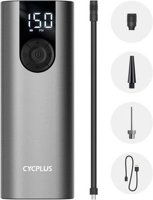 Cycplus Mini Luftpumpe Max 150PSI Elektrischer Kompressor Tragbar Fahrradpumpe