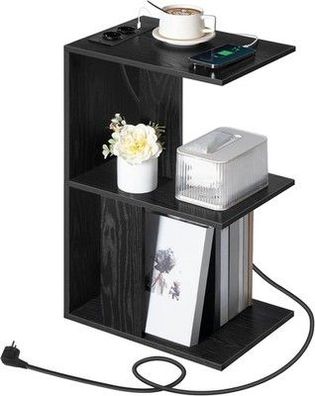 Mahancris Couch-Tisch mit Ladestation C-förmiger Beistelltisch (28T x 38B x 62H)