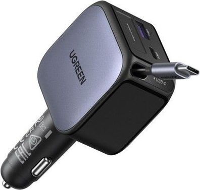 UGREEN Nexode 60W 3-Port Zigarettenanzünder USB-C Ausziehbar Auto Ladegerät 12V
