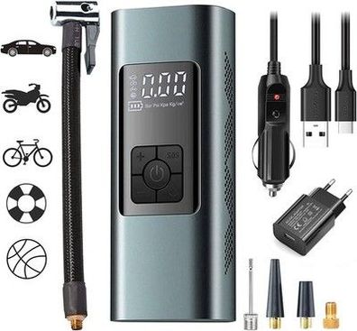 Tragbarer Luftkompressor Mini Reifenpumpe 12V 6000mAh Wiederaufladbare Pumpe