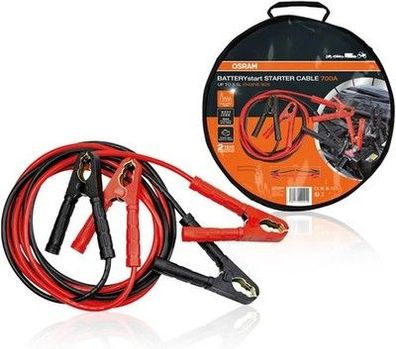 OSRAM Starter CABLE 700A, Starthilfekabel für Benzin- & Dieselmotoren, 12/24V