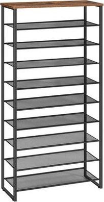 HOOBRO Schuhregal 10 Ebenen, Schuhschrank hoch, Schuhablage (28,5T x 75B x 159H)