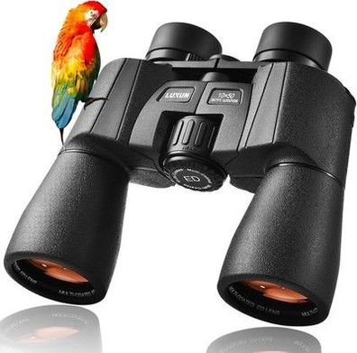 LUXUN Fernglas 10x50 für Erwachsene mit Trageriemen, Tasche, 22mm ED Muschel