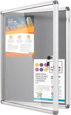 Makello Schaukasten 4xA4 Alu Infokasten Plakatschaukasten, Abschließbar 67x 50cm