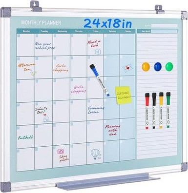 Makello Magnetisches Whiteboard Monatsplaner, Trocken Abwischbar, 60 x 45 cm