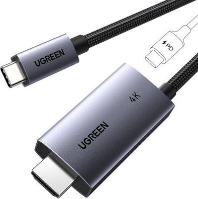 UGREEN 2M USB C auf HDMI Kabel 100W PD Schnellaufladung 4K@60Hz 1080P@240/120Hz