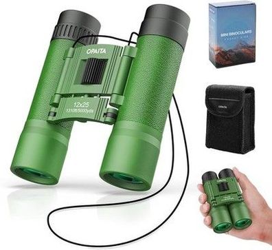12X25 Fernglas für Kinder Opaita Klein Ferngläser für Jungen & Mädchen, in Grün