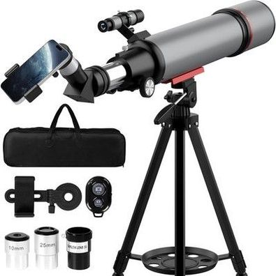 Aurosports Astronomisches Teleskop für Erwachsene - 90mm Öffnung 600mm Refraktor