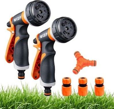 WLZP 2 Stück Garten Handbrause Set, Bewässerungsbrause mit 8 Sprühbilder, Rasen