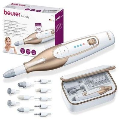 Beurer MP 64 Maniküre/Pediküre-Set, elektrisches Nagelpflege-Set, 10 Aufsätze