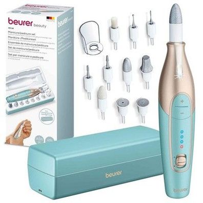 Beurer MP 84 Maniküre-/Pediküre-Set, elektrische Nagelfeile + Akku, 10 Aufsätze