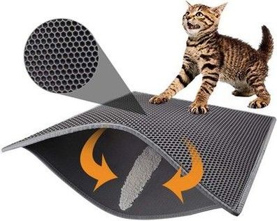 Pieviev Katzenklo Matte, Katzenstreu Matte Katzenklo Unterleger Waben Design