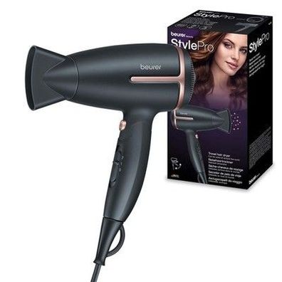 Beurer HC 25 klappbar Reise-Haartrockner Ionenfunktion, 1600W, 110-120/220-240 V