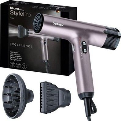 Beurer HC 100 Excellence Haartrockner, Föhn mit kraftvollem Digitalmotor, lila