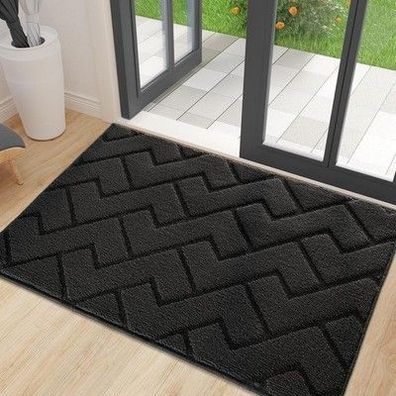 Biscpro Fußmatte Dunkelgrau 60x90cm Innen und Außen Waschbar Fussmatte