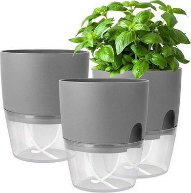 3er Set Kräutertopf Küche Topf Blumentopf selbstbewässernd Kräutergarten