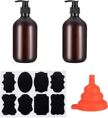 2 Stück Seifenspender 500ml, Shampoo Flaschen zum Befüllen, Leer Pumpspender