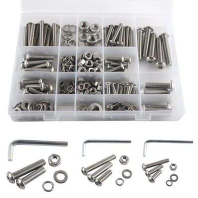 Rshuhx 300 Stück Gewindeschrauben set M5 M6 M8 Sechskantschrauben 304 Edelstahl