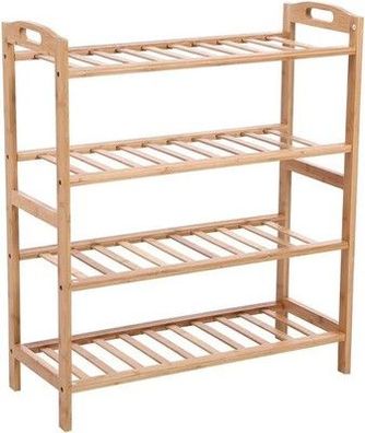 Kktoner Schuhregal Schuhständer 4 Etagen Stand-Regal Bad Flur Regal 65x26x75cm