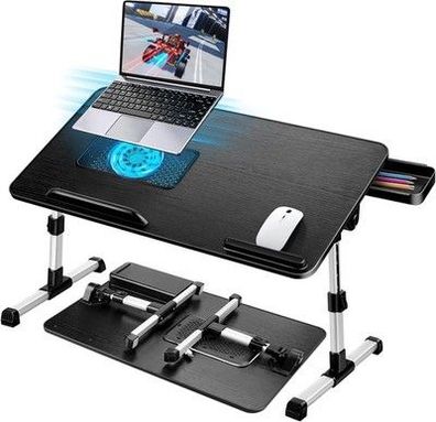 AirOpen Laptoptisch fürs Bett, Höhenverstellbar, Betttisch (60 x 34 cm, Schwarz)