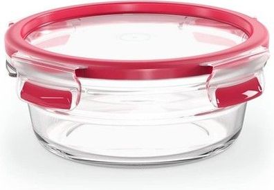 Emsa N10403 Clip & Close Glas Frischhaltedose rund 0,6 L | stapelbar, 100% dicht