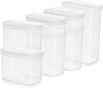 Emsa N11429 Optima 7-teiliges Vorratsdosen-Set | 2 x 0,45/2 x 1/2 x 1,6/2,2 Lite
