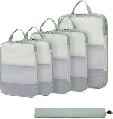 ECOHUB 6 Teilige Koffer Organizer Kompression Set, Netzgewebe Ultraleicht (Grün)