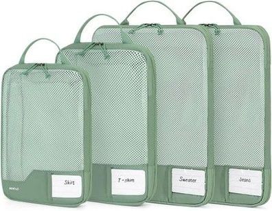 ECOHUB 4-Teilige Kompression Koffer Organizer, Packing Cubes, Recycelt (Grün)