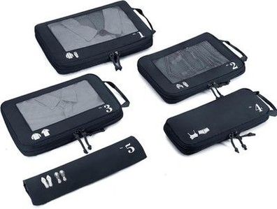 ECOHUB 5 Teilige Kompression Koffer Organizer Set für Rucksack (Dunkelblau)