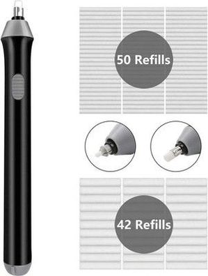 GuDoQi Elektrischer Radiergummi + 92 Stück Ersatzradiergummis, Batteriebetrieben