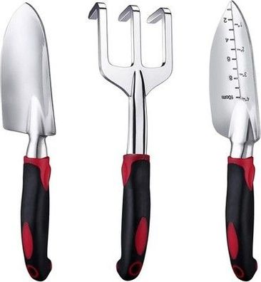 FANHAO 3-teiligem Gartenwerkzeug Set, Gartengeräte Set aus Edelstahl, Garten Set
