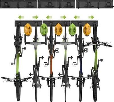 Housolution Fahrrad Wandhalterung 48 Zoll für 6 Fahrräder+5 Helme bis 500 Pfund