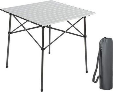 Portal Campingtisch (70x70x67 cm) klappbar Klapptisch Camping Tragbar Aluminium