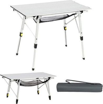 Portal Camping-Tisch faltbar Höhenverstellbar Klapptisch Aluminium 90 x 53cm