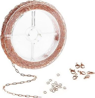 Siumir 10 Meter 1,5mm Roségold Kabel Gliederkette, Schmuckherstellung, Zubehör