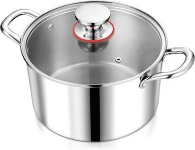 Homikit Kochtopf 24cm, 5,3L Groß Suppentopf Induktion aus 3-Lagen Edelstahl Topf