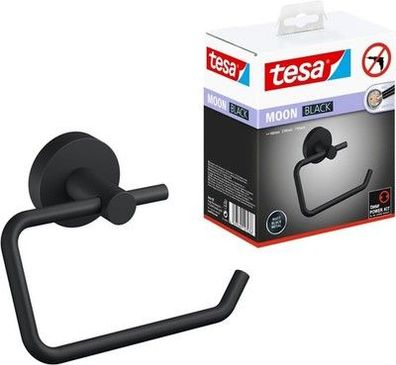 Tesa Moon Black Toilettenpapier-Halter, matt schwarz - Rollenhalter ohne Deckel