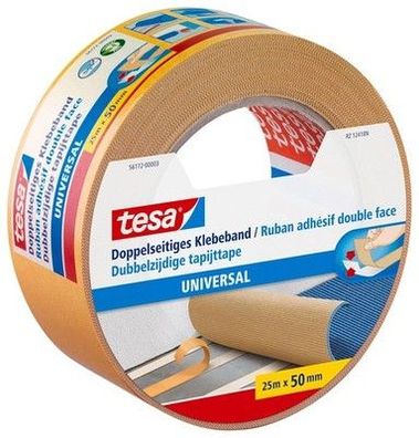 Tesa Doppelseitiges Klebeband Universal - Vielseitig verwendbar (25 m x 50 mm)