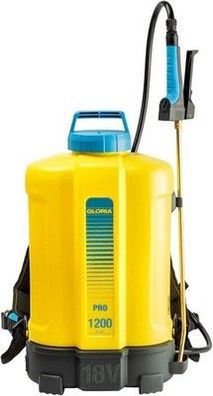 Gloria Akku-Rückensprüher Pro 1200 li-on ergonomischer 12 L Drucksprüher, Garten