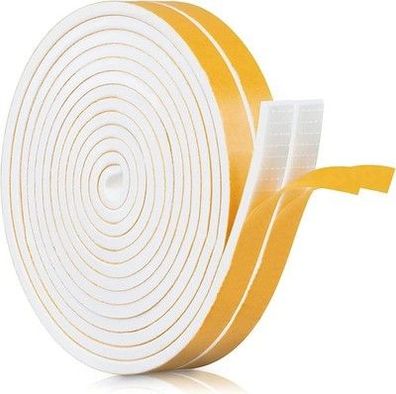 Dichtungsband Selbstklebendes für Türen Fenster, 12mm(B) x 6mm(D)/8m Schaumstoff